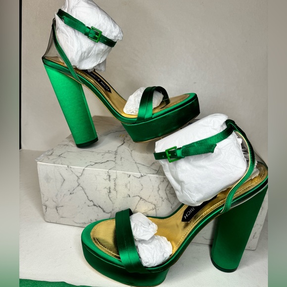 Jessica Rich Green Platform Sandals - Picture 3 of 9